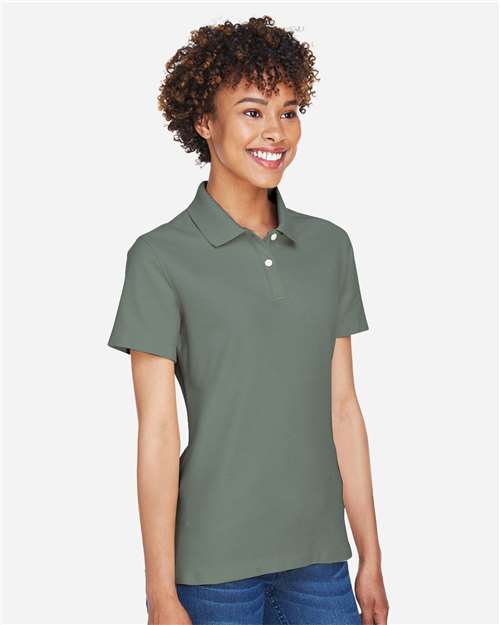 Devon & Jones DG150W Women's DRYTEC20 Performance Polo - Dill - model side