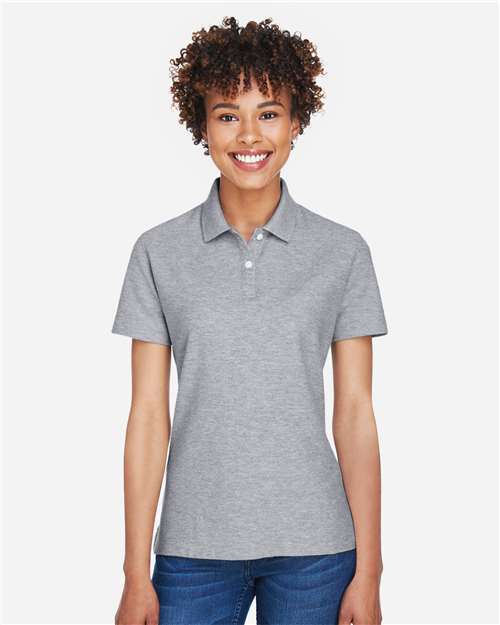 Devon & Jones DG150W Women's DRYTEC20 Performance Polo - Grey Heather - model front