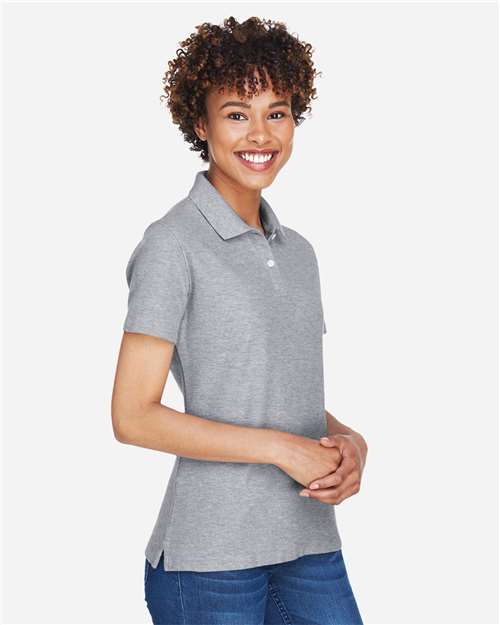 Devon & Jones DG150W Women's DRYTEC20 Performance Polo - Grey Heather - model side