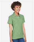 Devon & Jones DG150W Women's DRYTEC20 Performance Polo - Lime - model side