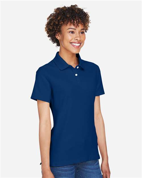 Devon & Jones DG150W Women's DRYTEC20 Performance Polo - True Royal - model side