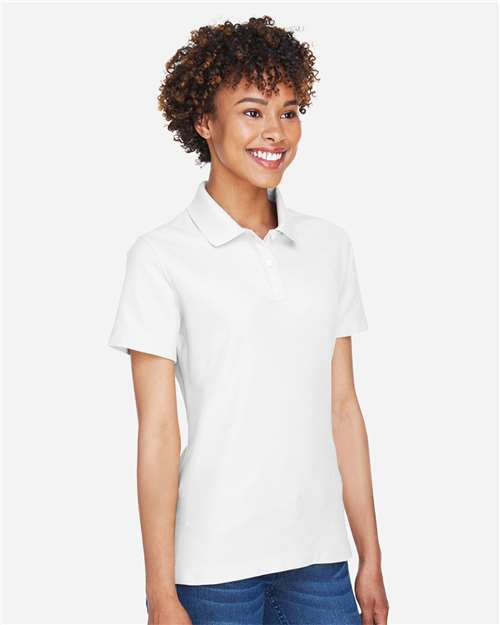Devon & Jones DG150W Women's DRYTEC20 Performance Polo - White - model side