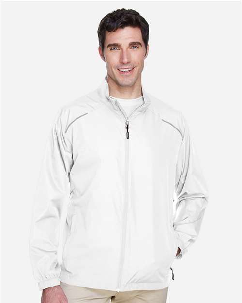 Core 365 88183 Men's Techno Lite Motivate Unlined Lightweight Jacket - White - model front