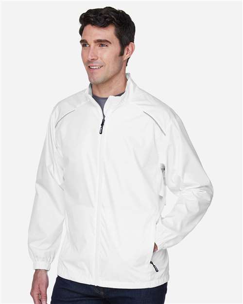 Core 365 88183 Men's Techno Lite Motivate Unlined Lightweight Jacket - White - model side