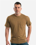 Berne Apparel BSM38 Men's Lightweight Performance Pocket T-Shirt - Brown - model front