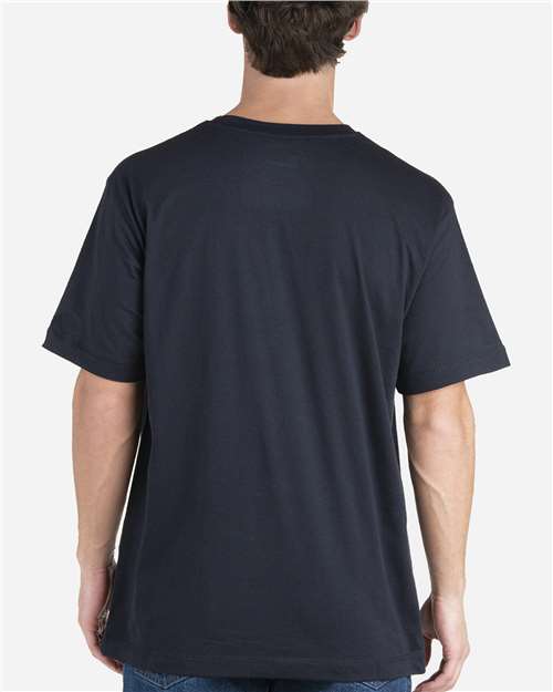 Berne Apparel BSM38 Men's Lightweight Performance Pocket T-Shirt - Navy - model back