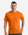 Berne Apparel BSM38 Men's Lightweight Performance Pocket T-Shirt - Orange - model front