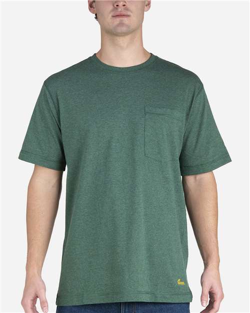 Berne Apparel BSM38 Men's Lightweight Performance Pocket T-Shirt - Pine - model front