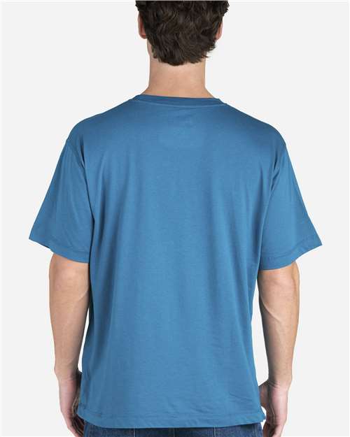 Berne Apparel BSM38 Men's Lightweight Performance Pocket T-Shirt - Riptide - model back