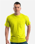 Berne Apparel BSM38 Men's Lightweight Performance Pocket T-Shirt - Yellow - model front