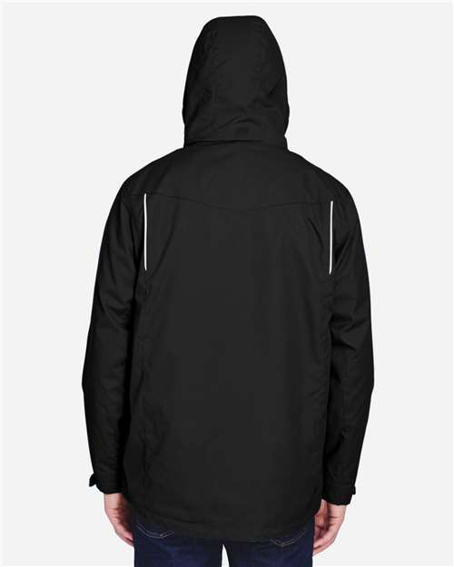 Core 365 88205 Men's Region 3-in-1 Jacket with Fleece Liner - Black - model back