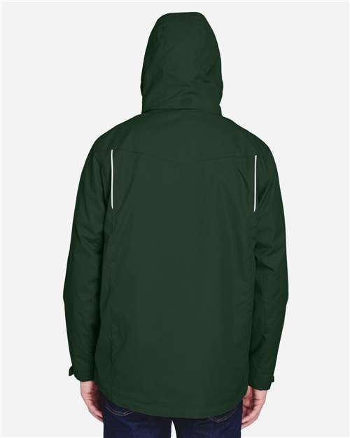 Core 365 88205 Men's Region 3-in-1 Jacket with Fleece Liner - Forest - model back
