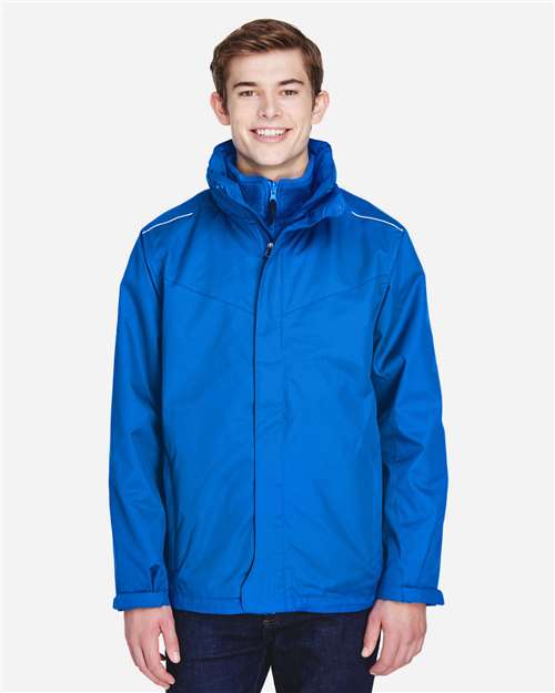 Core 365 88205 Men's Region 3-in-1 Jacket with Fleece Liner - True Royal - model front
