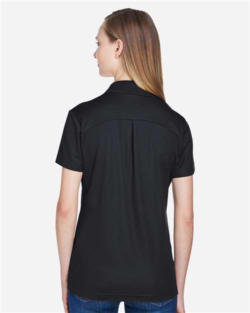 Devon & Jones DG20W Women's CrownLux Performance Plaited Polo - Black - model back