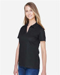 Devon & Jones DG20W Women's CrownLux Performance Plaited Polo - Black - model side