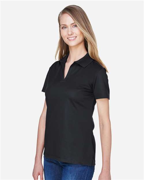 Devon & Jones DG20W Women's CrownLux Performance Plaited Polo - Black - model side