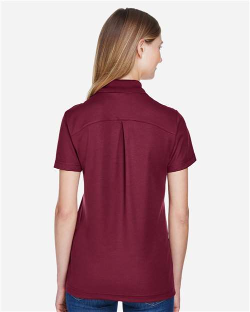 Devon & Jones DG20W Women's CrownLux Performance Plaited Polo - Burgundy - model back