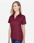 Devon & Jones DG20W Women's CrownLux Performance Plaited Polo - Burgundy - model side