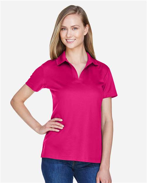 Devon & Jones DG20W Women's CrownLux Performance Plaited Polo - Crown Raspberry - model front