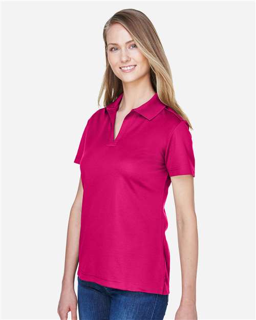 Devon & Jones DG20W Women's CrownLux Performance Plaited Polo - Crown Raspberry - model side