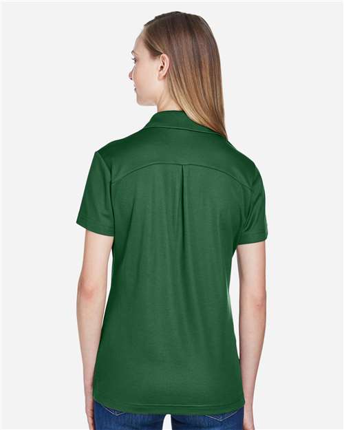 Devon & Jones DG20W Women's CrownLux Performance Plaited Polo - Forest - model back