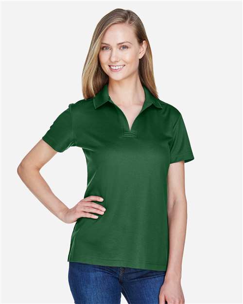 Devon & Jones DG20W Women's CrownLux Performance Plaited Polo - Forest - model front