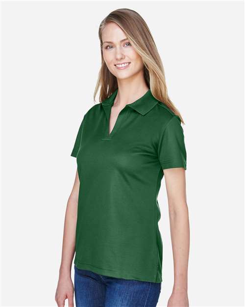 Devon & Jones DG20W Women's CrownLux Performance Plaited Polo - Forest - model side