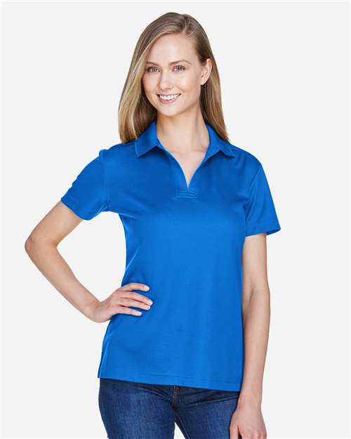 Devon & Jones DG20W Women's CrownLux Performance Plaited Polo - French Blue - model front