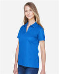 Devon & Jones DG20W Women's CrownLux Performance Plaited Polo - French Blue - model side