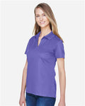 Devon & Jones DG20W Women's CrownLux Performance Plaited Polo - Grape - model side