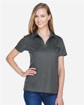 Devon & Jones DG20W Women's CrownLux Performance Plaited Polo - Graphite - model front