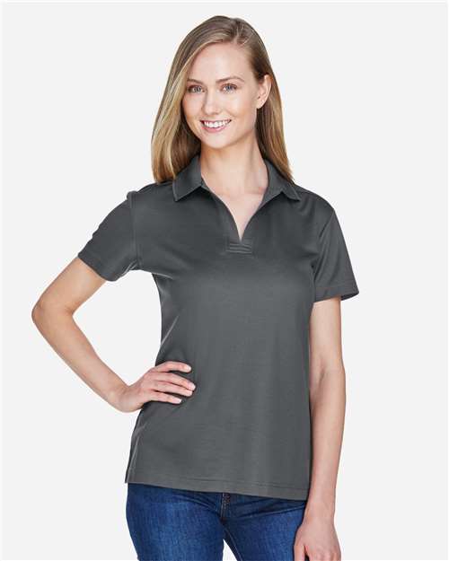Devon & Jones DG20W Women's CrownLux Performance Plaited Polo - Graphite - model front