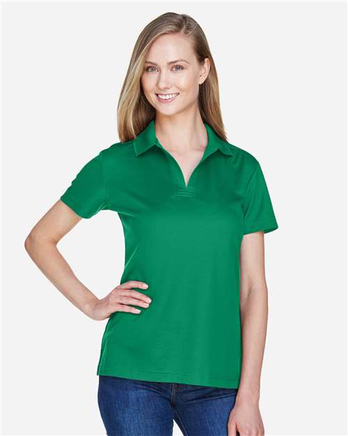 Devon & Jones DG20W Women's CrownLux Performance Plaited Polo - Kelly Green - model front