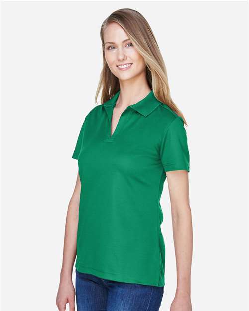 Devon & Jones DG20W Women's CrownLux Performance Plaited Polo - Kelly Green - model side