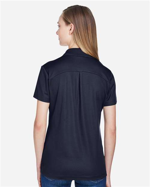 Devon & Jones DG20W Women's CrownLux Performance Plaited Polo - Navy - model back