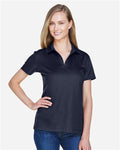 Devon & Jones DG20W Women's CrownLux Performance Plaited Polo - Navy - model front