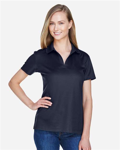 Devon & Jones DG20W Women's CrownLux Performance Plaited Polo - Navy - model front