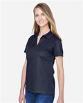 Devon & Jones DG20W Women's CrownLux Performance Plaited Polo - Navy - model side