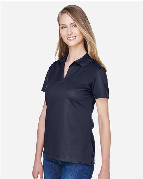 Devon & Jones DG20W Women's CrownLux Performance Plaited Polo - Navy - model side