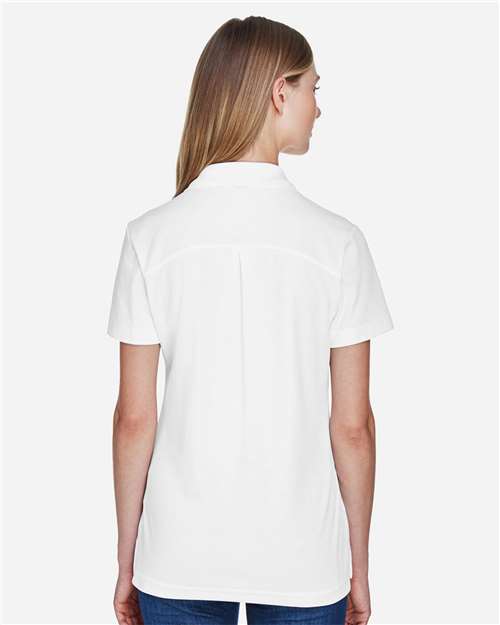 Devon & Jones DG20W Women's CrownLux Performance Plaited Polo - White - model back