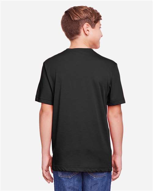 Core 365 CE111Y Youth Fusion ChromaSoft Performance T-Shirt - Black - model back