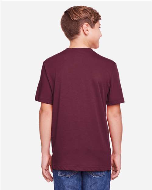 Core 365 CE111Y Youth Fusion ChromaSoft Performance T-Shirt - Burgundy - model back