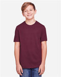Core 365 CE111Y Youth Fusion ChromaSoft Performance T-Shirt - Burgundy - model front