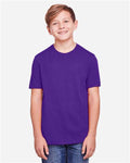 Core 365 CE111Y Youth Fusion ChromaSoft Performance T-Shirt - Campus Purple - model front