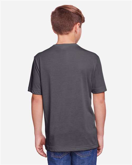 Core 365 CE111Y Youth Fusion ChromaSoft Performance T-Shirt - Carbon - model back