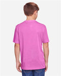 Core 365 CE111Y Youth Fusion ChromaSoft Performance T-Shirt - Charity Pink - model back