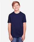 Core 365 CE111Y Youth Fusion ChromaSoft Performance T-Shirt - Classic Navy - model front