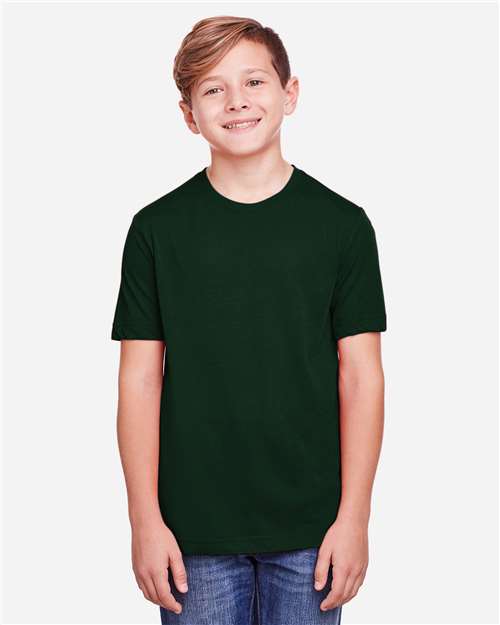 Core 365 CE111Y Youth Fusion ChromaSoft Performance T-Shirt - Forest - model front