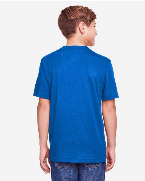Core 365 CE111Y Youth Fusion ChromaSoft Performance T-Shirt - True Royal - model back