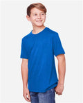 Core 365 CE111Y Youth Fusion ChromaSoft Performance T-Shirt - True Royal - model side